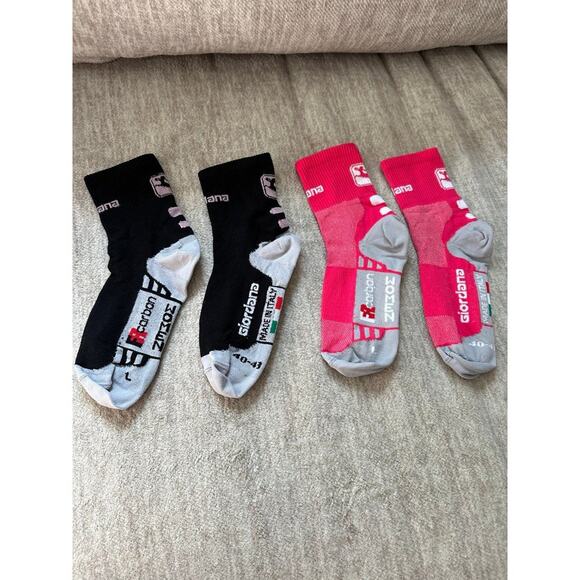 Giordana FR-C Women's Mid Cuff Sock Pink Black Large - Picture 1 of 1